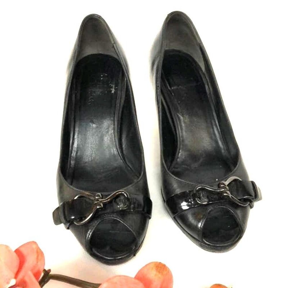 Cole Haan Heels NikeAir Black Peep Toe size 6